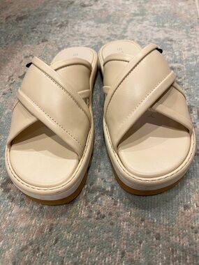 Stella McCartney Beige Crisscross Slide Sandals